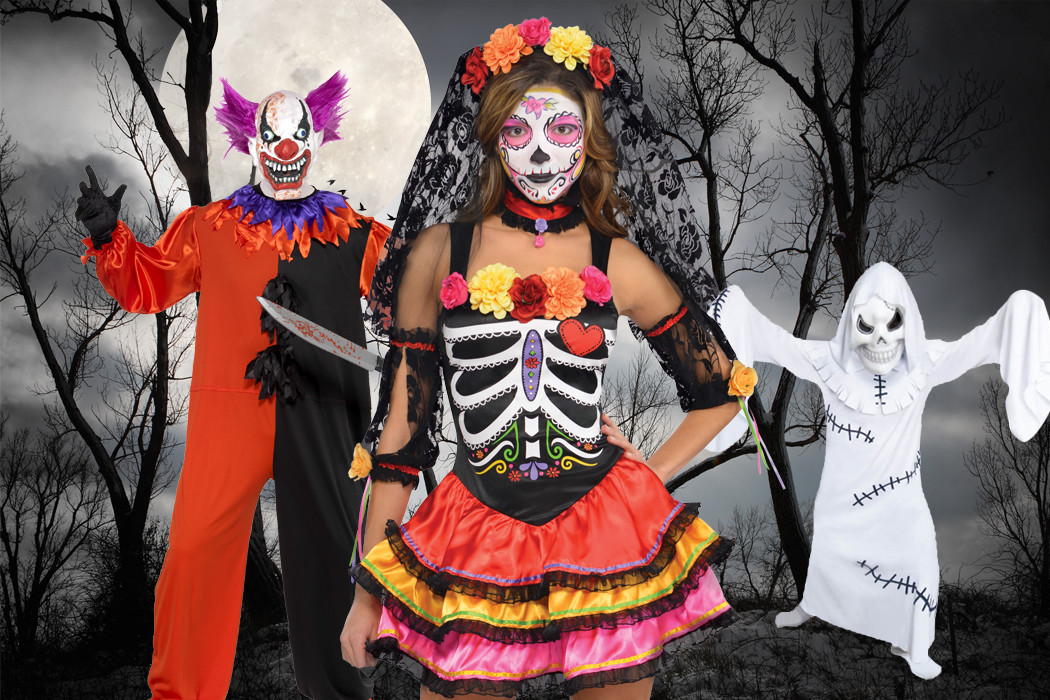 karnevaaliasut ja Halloween-naamiot