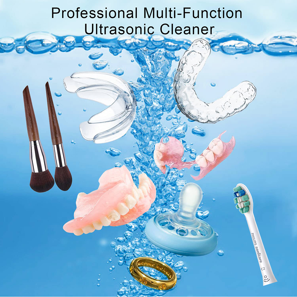 ultraäänipuhdistuslaite hammasharjoille hammasproteesi