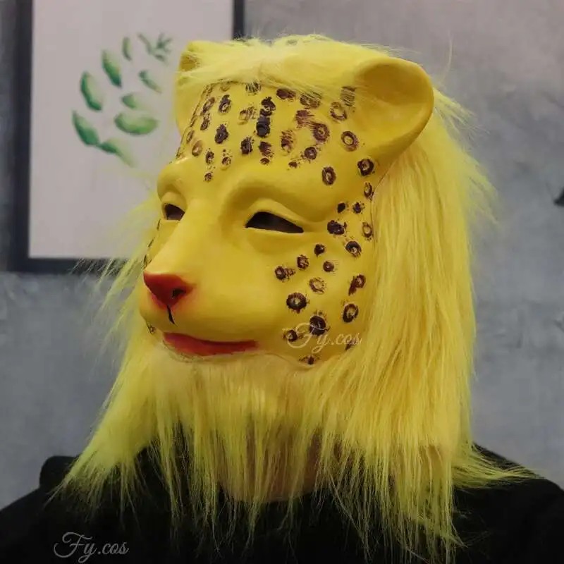 leopardi kasvojen silikonilateksinaamio päähän