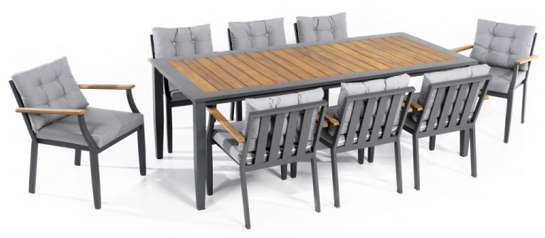 Puutarhaistuinpöydät ja -tuolit alumiinista ja puusta