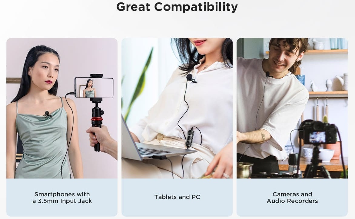 ammattimainen käännemikrofoni kameralle, matkapuhelimelle, tabletille, PC:lle
