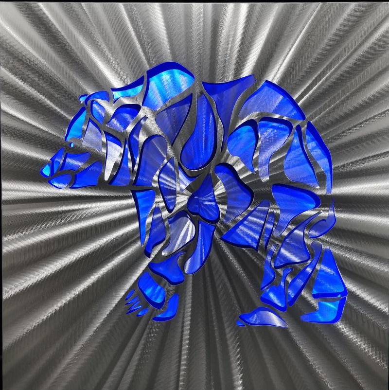 jääkarhu - LED abstrakteja metallimaalauksia 3D-alumiinista