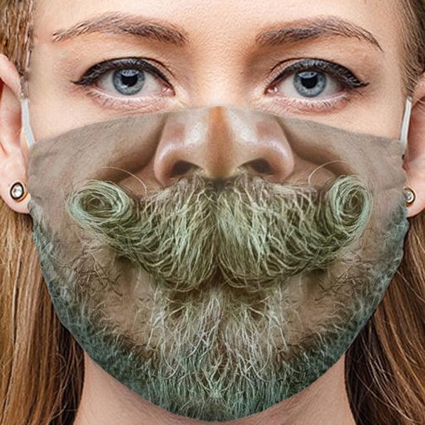3D-naamio tulostaa viikset ja parta