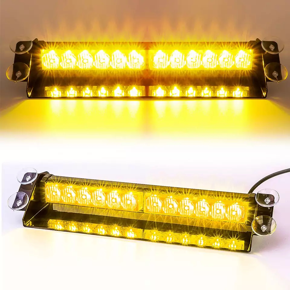 Varoitus LED valot vilkkuvat autoon 24 LEDiä valkoinen keltainen väri