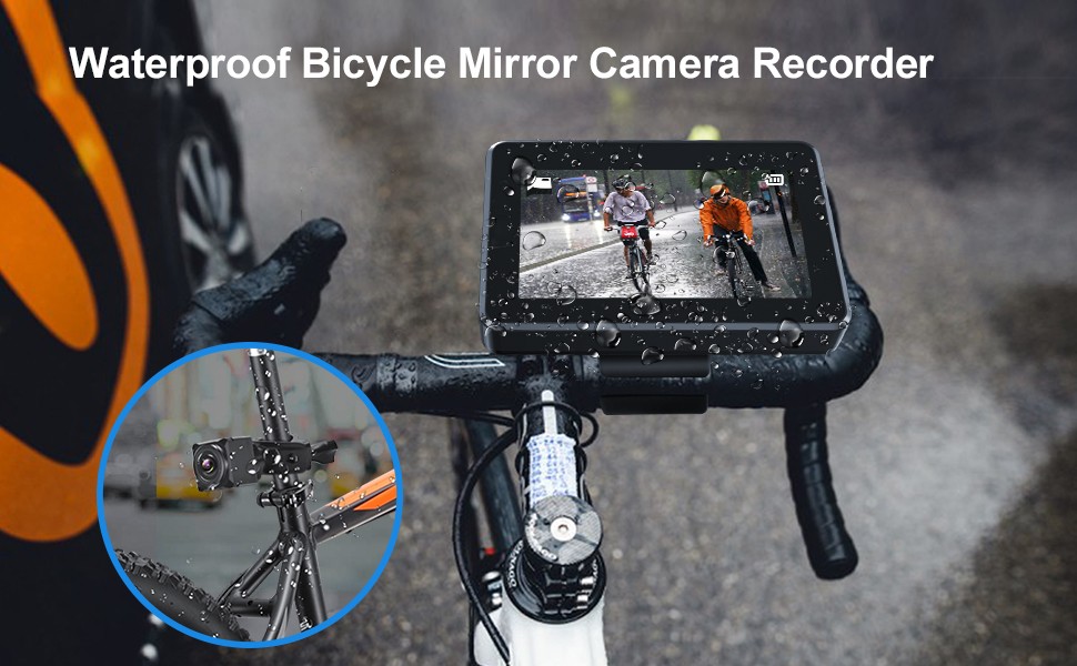 vedenpitävä polkupyöräkamera IP68 näytöllä tallennuksella