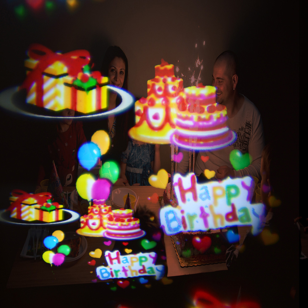juhlien hauska led-projektori hyvää syntymäpäivää ilmapallojen juhlaprojisointiin