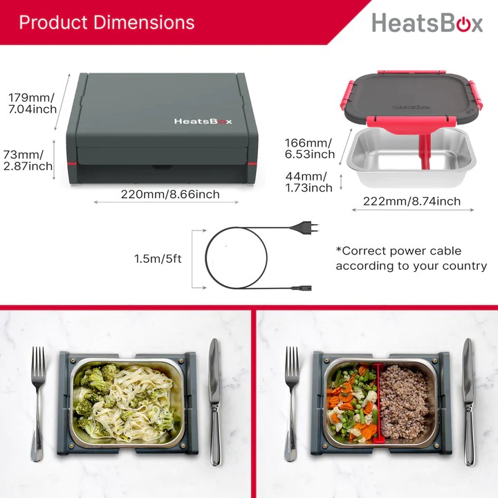 lounasrasia sähköllä lämmitettävälle ruoalle heatsbox pro