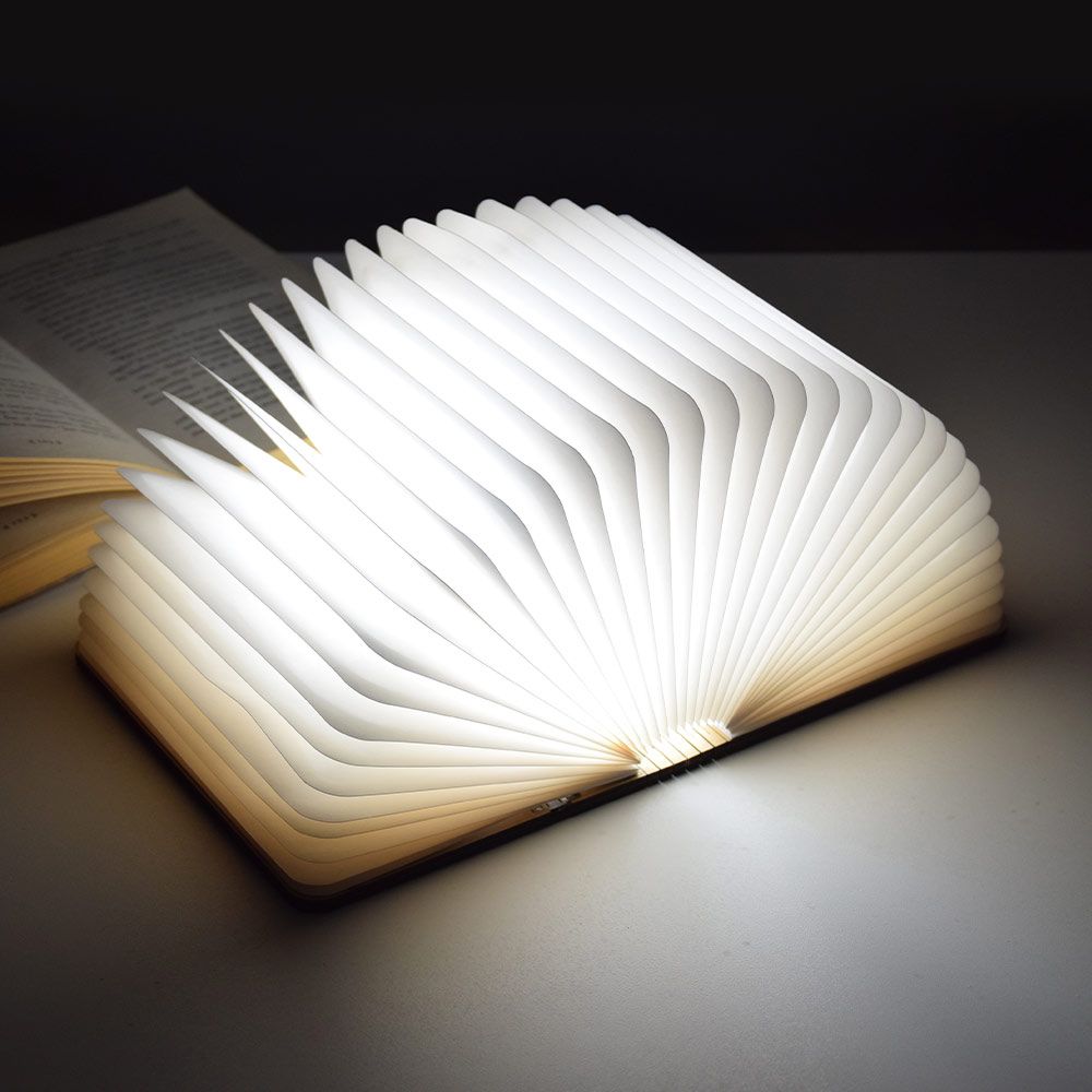 LED-kirja - taitettavan kirjan muotoinen lamppu