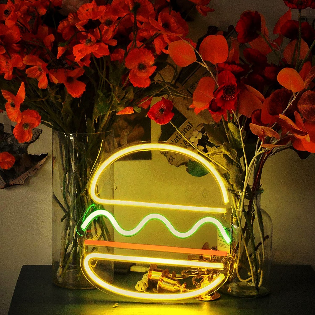 light logo neon ravintola led board - hampurilainen hampurilainen